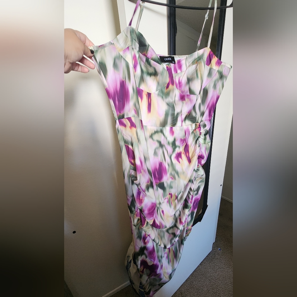 Riched midi dress